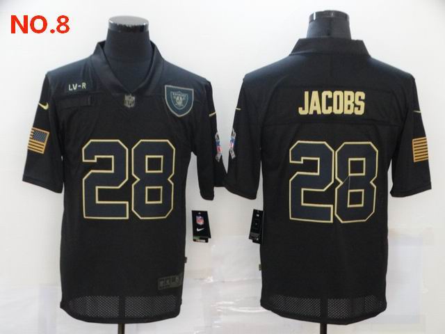 Men's Las Vegas Raiders 28 Josh Jacobs Jersey NO.8;